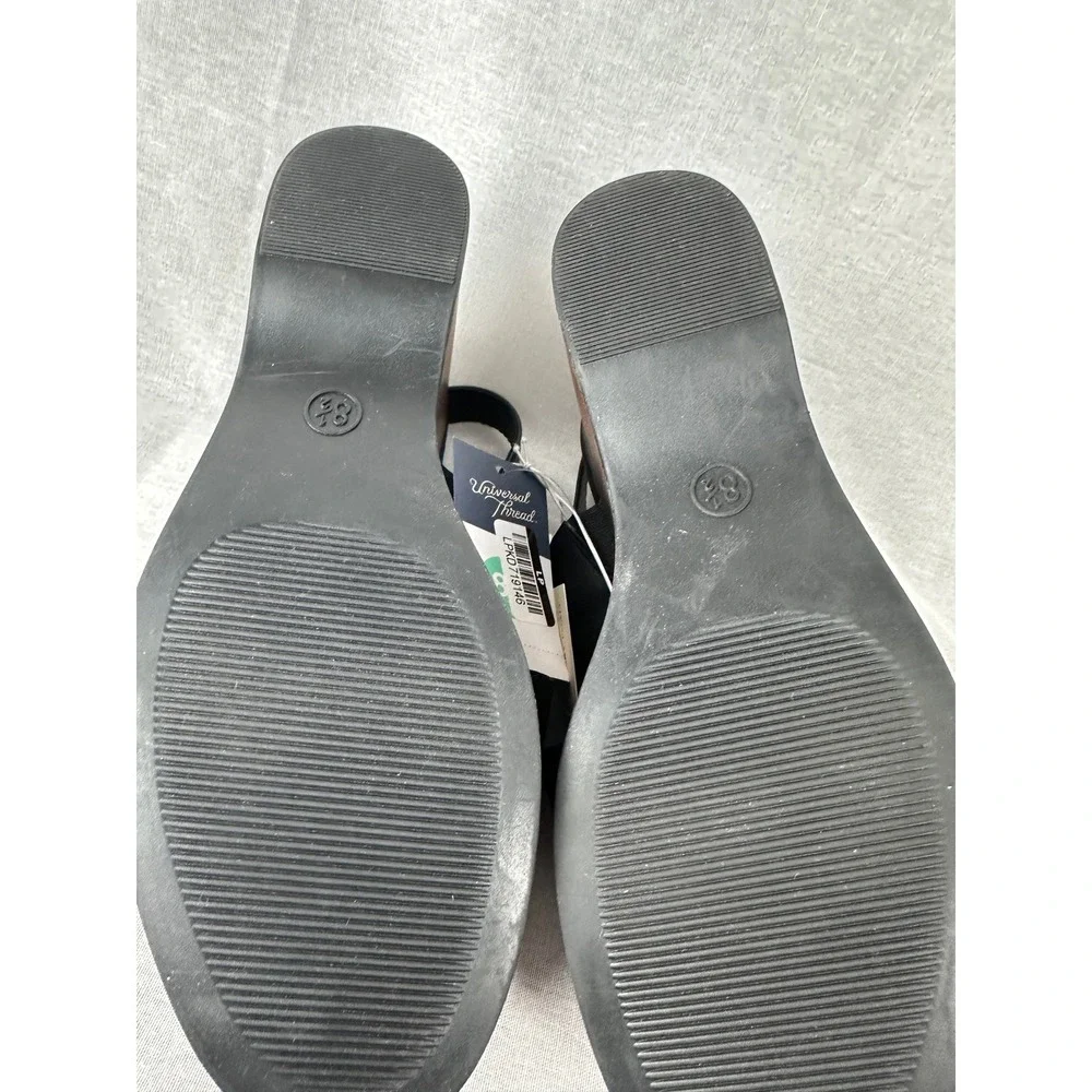 Universal Thread Naomi Black Platform Wedge Sandals Memory‎ Foam 8.5 096047262